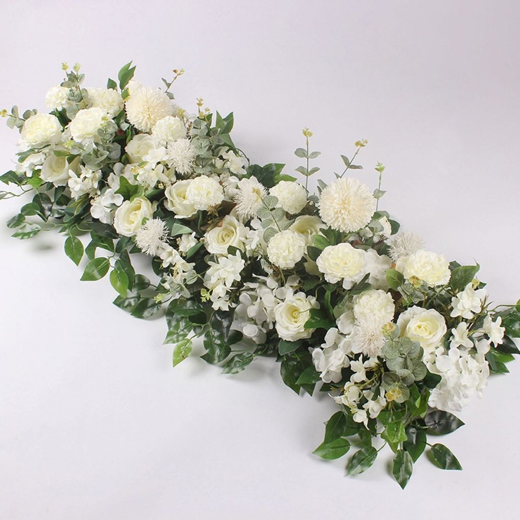 100cm Blumen Rosenwand Künstliche Blumen Flower Row für Garten Hochzeit Dekor 
