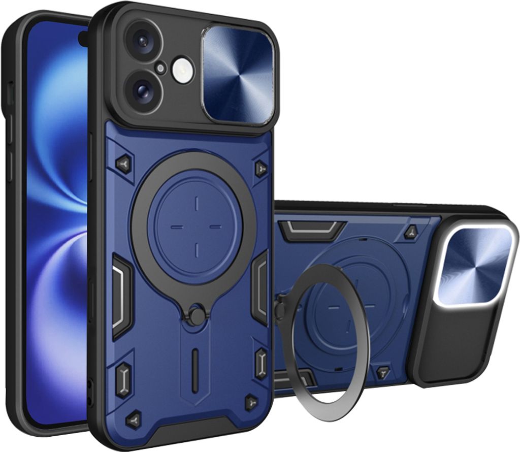 Techsuit CamGuard Pro Back Cover Hülle für Apple iPhone 16 - Blau