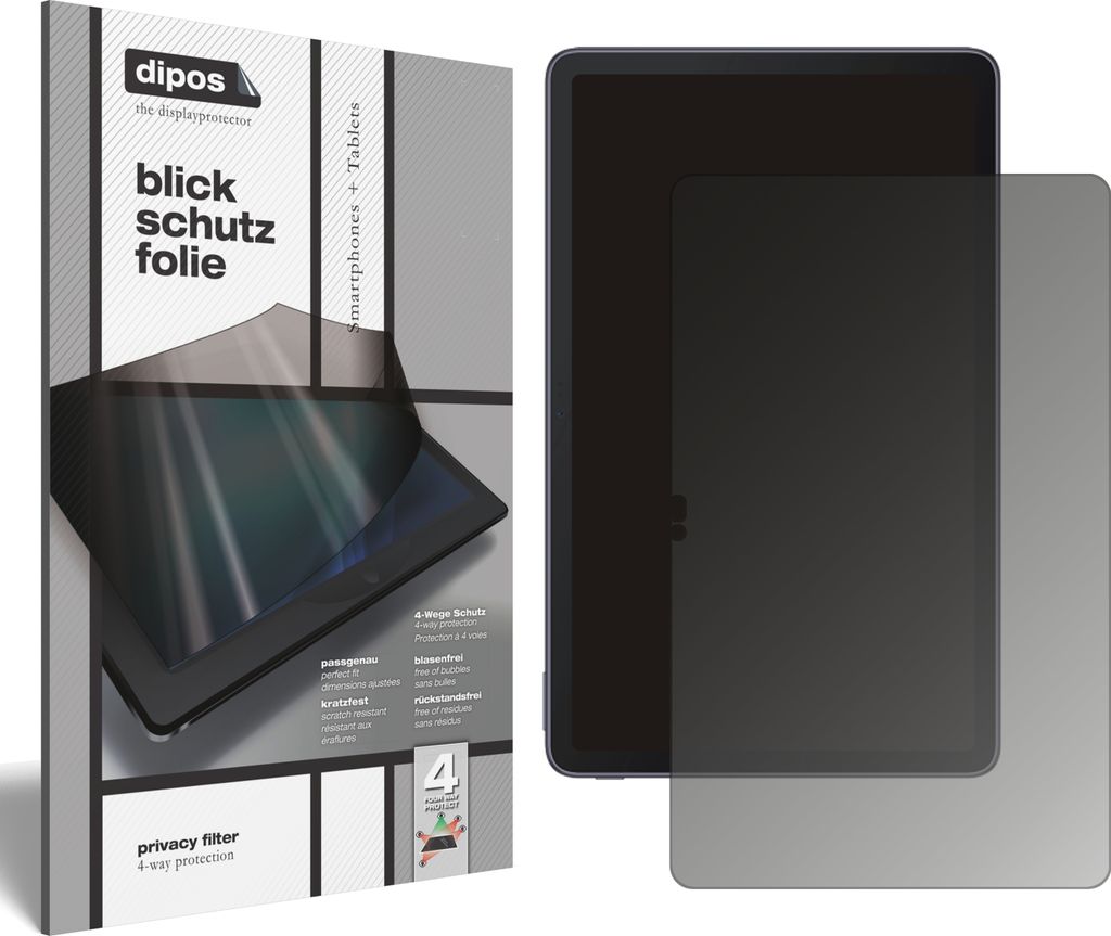 Schutzfolie für TCL 10 Tab Max mit Sichtschutz Blickschutz Folie
