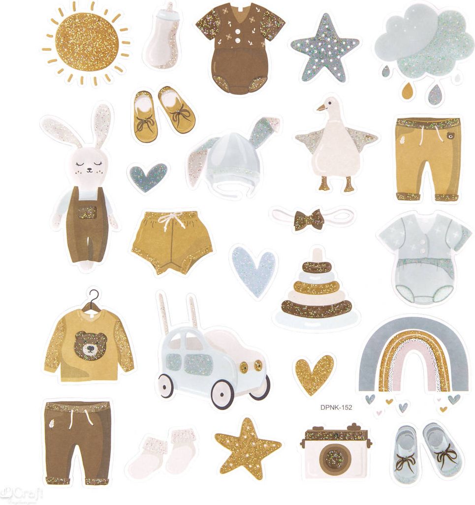 DPCraft AUFKLEBER Nachbildung Stickers Scrapbooking 25 Stk., Baby Boy