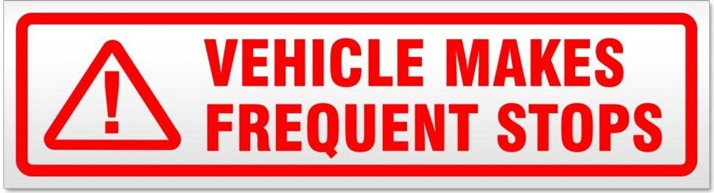 Kiwistar Vehicle Makes Frequent Stops Magnetschild Schild magnetisch - 30cm Rot - Magnetfolie für Auto PKW Kfz