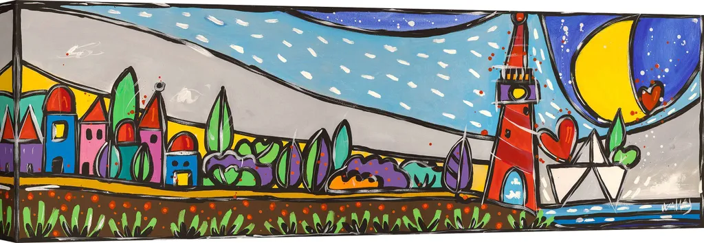 Décoration Murale Panoramique Paysage Coloré sur Toile de Qualité 120x40