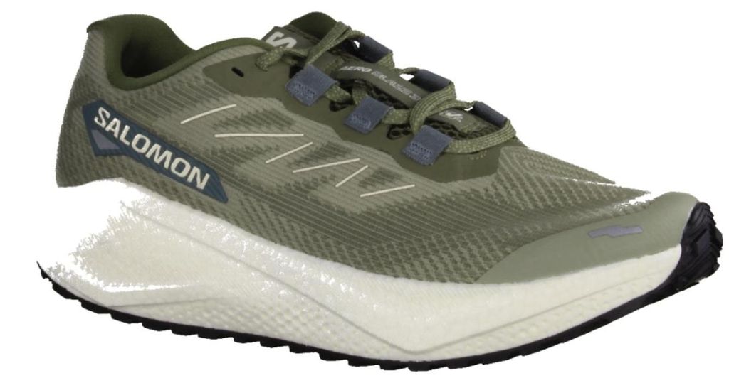 Salomon Aero Blaze 3 GRVL Herren-Sportschuhe, Laufschuhe, Textil, Vanille/Green - Wanderschuhe Outdoor Herren, Grün