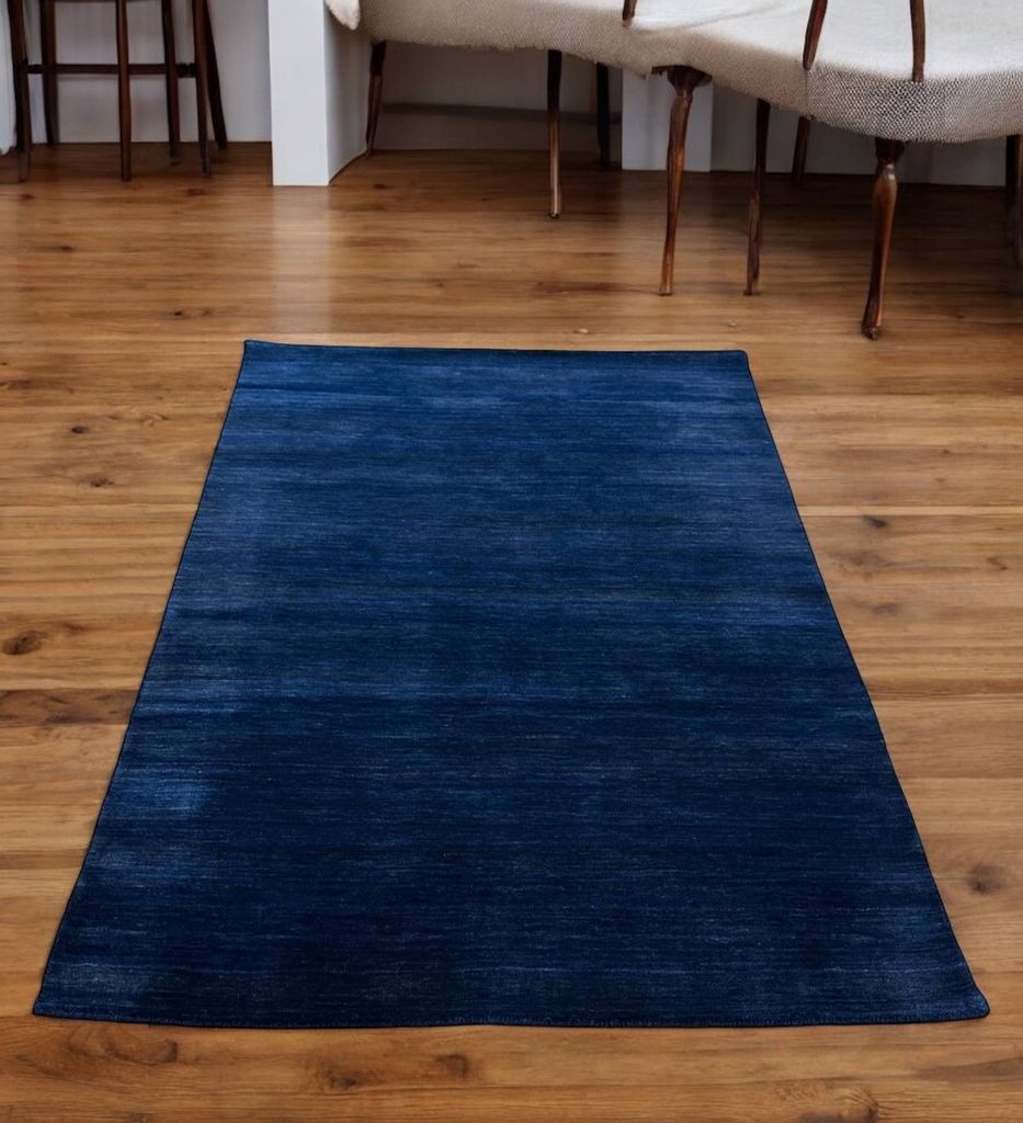 Teppich GABBEH PLAN GAIA | Farbe: Blau; Größe: 160x230 cm | strapazierfähig und leicht zu reinigen | Wohnzimmer | Schlafzimmer