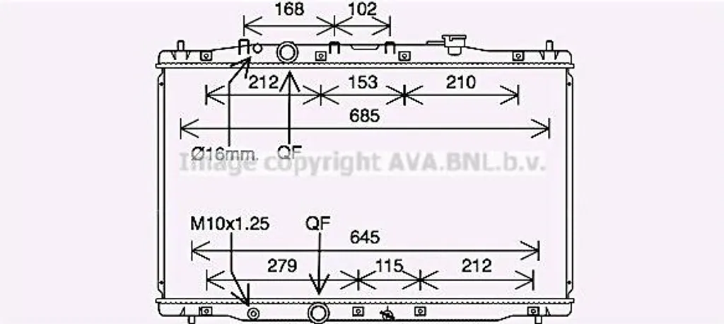 Remplacer le Radiateur Honda CR-V - Modèle AVA HD2314 Réf 19010R7CG01