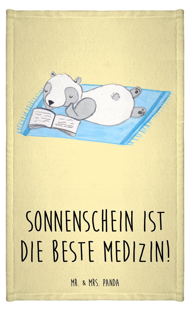 Mr. & Mrs. Panda Handtuch Sommer Sonnenschein - Gelb Pastell - Geschenk, Gäste-WC, gäste wc, Sommerprodukte, Gemütlichkeit, Winter, Gästetuch, ...