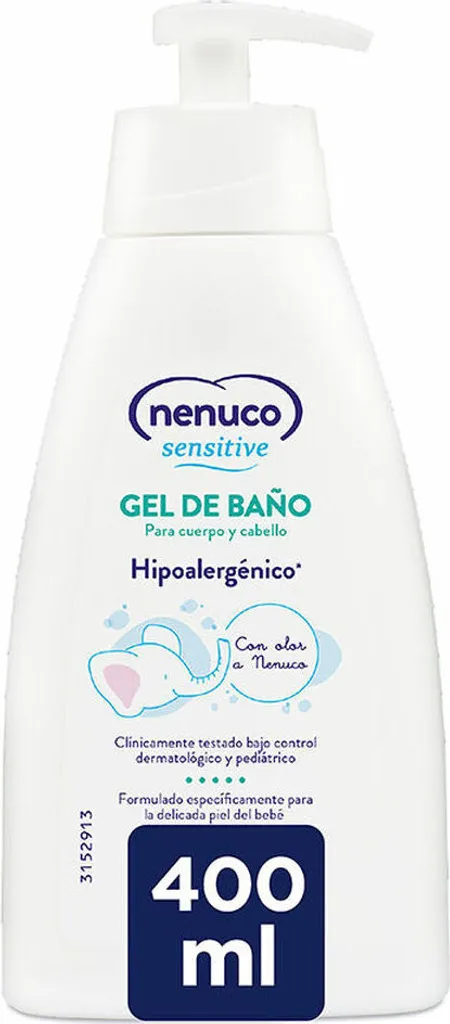 Nenuco Sensitive Gel de bain 400ml - Formule Apaisante et Anti-Irritation