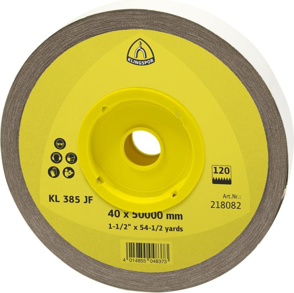 KLINGSPOR Rouleau de toile abrasive KL 385 JF 50 m x 50 mm Image du produit 