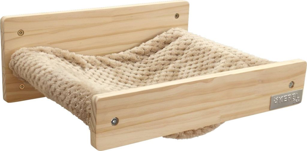 Hamac mural en bois, 38 x 33,5 x 16 cm, naturel/gris, Kerbl Image du produit 