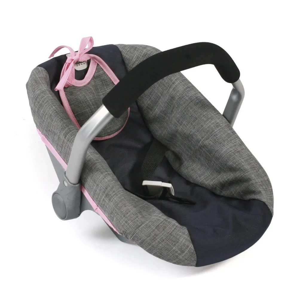 Siège-auto pour poupée mélange gris navy - Accessoire jouet enfant
