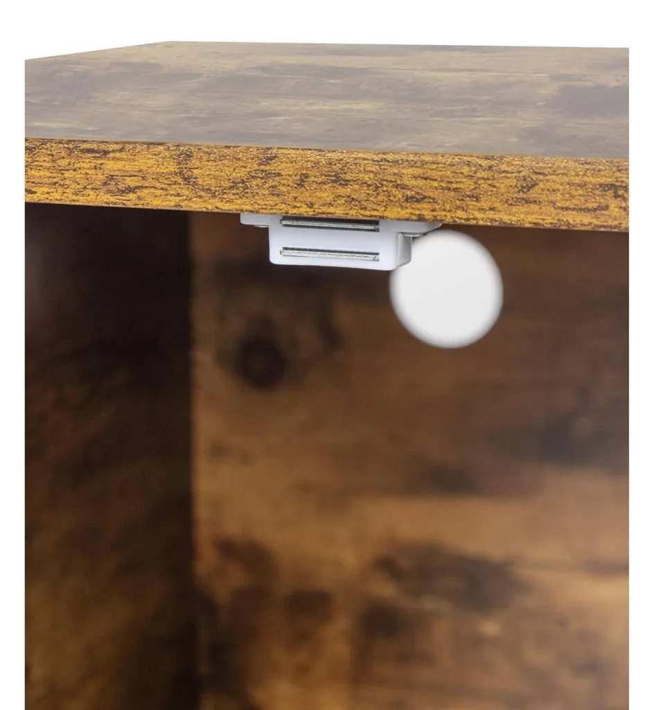 Maison de toilette pour chat en bois avec structure métallique à portes