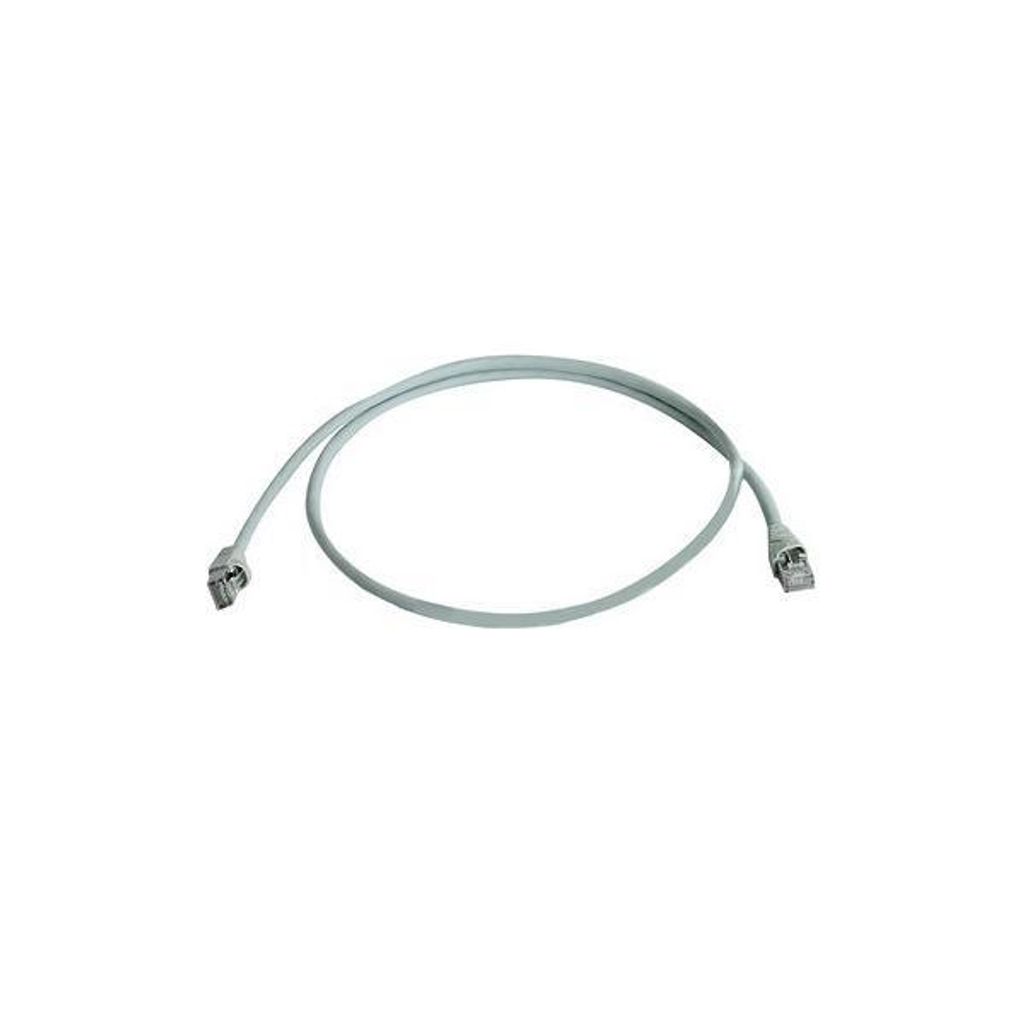 Telegärtner 100008382 RJ45 Network cable, patch cable CAT 5e F/UTP 2.00 m Grey Flame-retardant, incl. detent 1 pc(s)