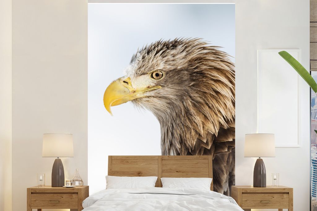 MuchoWow Fototapete für Wohnzimmer oder Schlafzimmer Wandtapete Vinyl Motivtapete Adler - Profil - Vogel - In der Nähe - Natur - 170x260 cm - W...