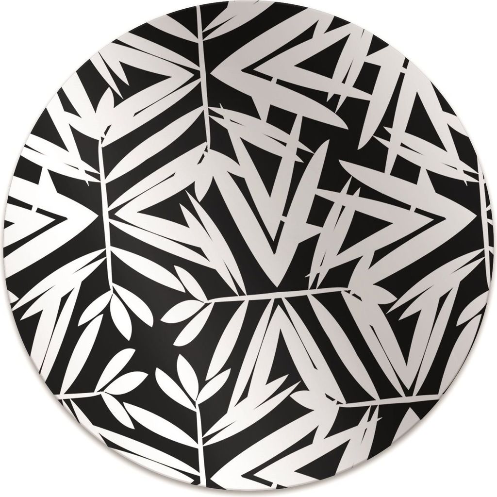Rundmatte - Stuhlunterlage Bürostuhlunterlage - Rund Ø 100 cm - Bodenmatte - Fußmatte - Schwarzweiss-Muster