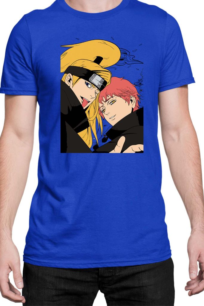 Herren T-Shirt Naruto Dedara & Sasori, Man 2XL / Blau