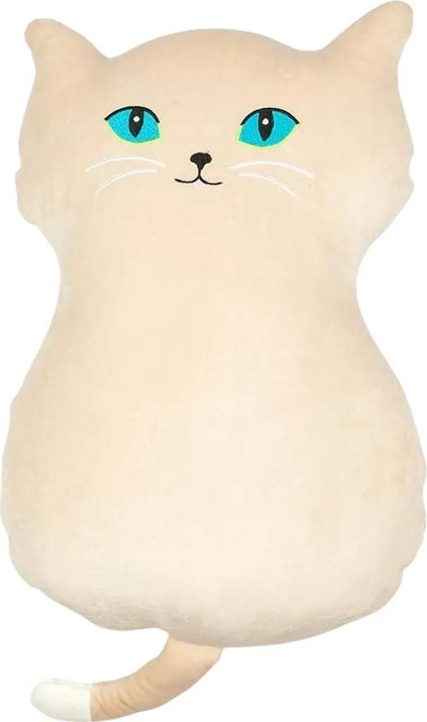 Coussin de repos chat beige 50x30 cm - Idéal pour canapé et relaxation