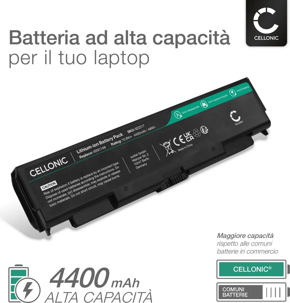 Batteria CELLONIC per Lenovo ThinkPad T440p T540p L540 W541 | 4400mAh - 2