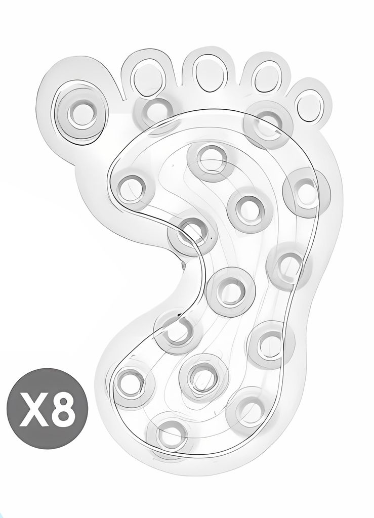 8X Anti-RUTSCH-Sticker Fuß für Badewanne Dusche Pads Produktbild 