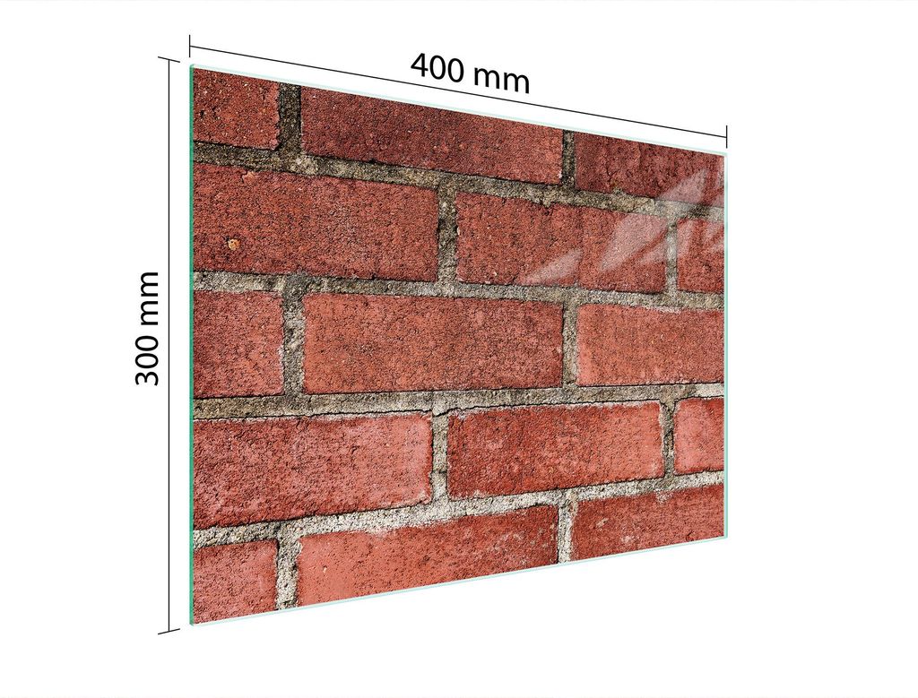 Schneidebrett Herdabdeckplatte Multiglasschneidplatte 40x30 cm Ziegel Rot