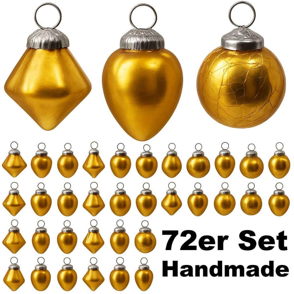 Weihnachtskugeln Glas 72er Set Christbaumkugeln Weihnachten Baumschmuck gold