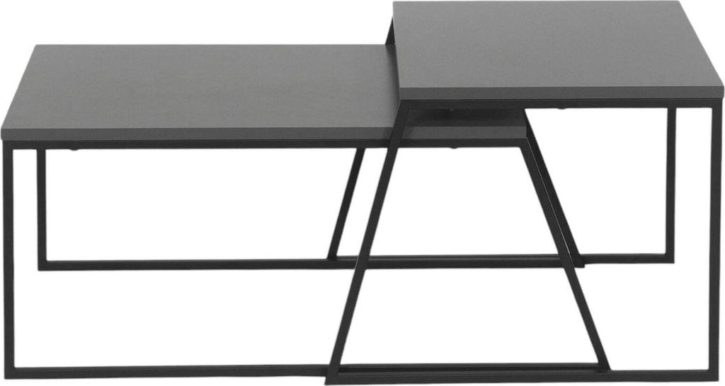 Dmora Couchtisch Tavo 88x50x38h cm Antrazit, Rechteckig mit Zeitungsfach