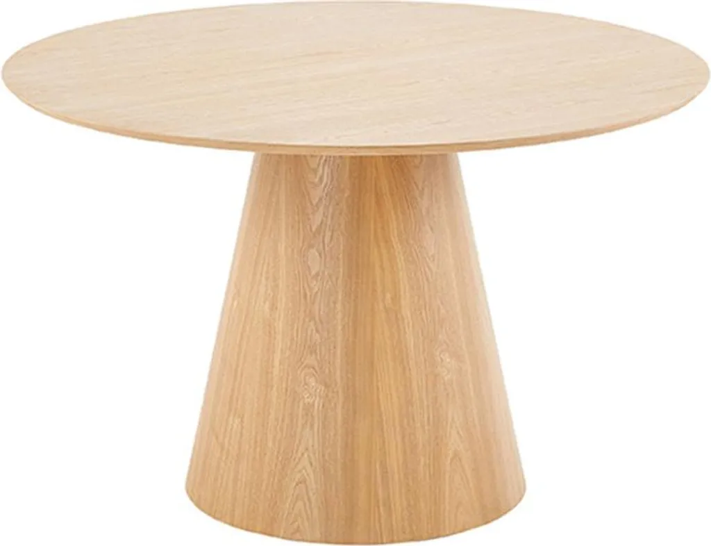 Table de salle à manger ronde 120 cm bois pour repas en famille Toledo