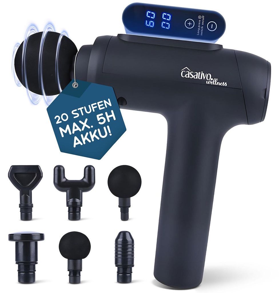 Professionelle Massage-Pistole, Massage Gun, 6 Köpfe, 20 Produktbild 