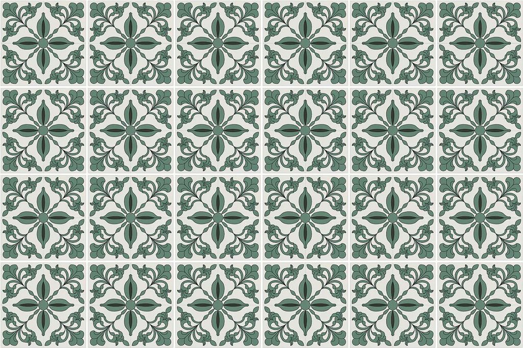 Fliesenaufkleber 15x15 cm – 24 Stück – Selbstklebend – Wasserfest – Pflegeleicht – Hitzebeständig – Für Küche & Bad – Florale Orn...