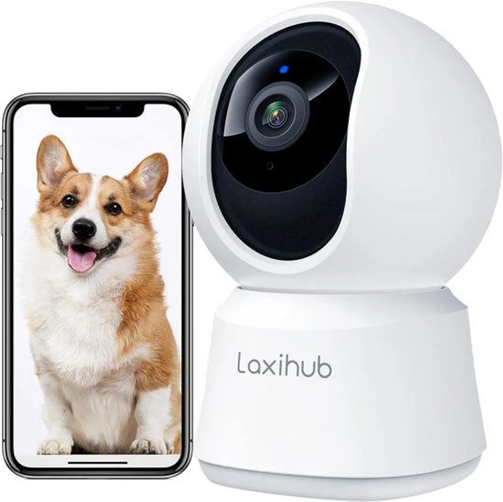 Babyphone vidéo WiFi intérieur avec rotation 360° et vision nocturne HD
