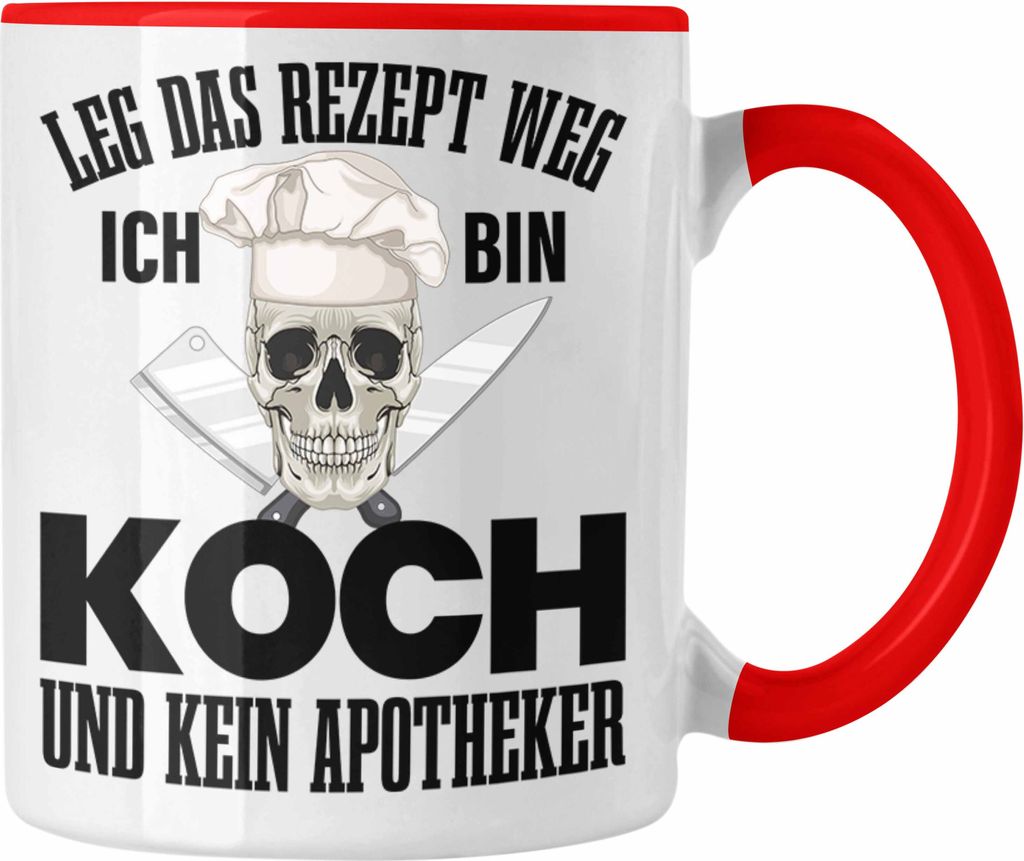 Trendation - Koch Geschenke Männer Tasse Lustig Geschenk für Koch Köchin Geschenkidee Frauen (Rot)