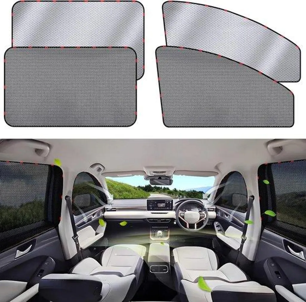 Pare-soleil magnétique de voiture pour enfants avec protection UV - Lot de 4