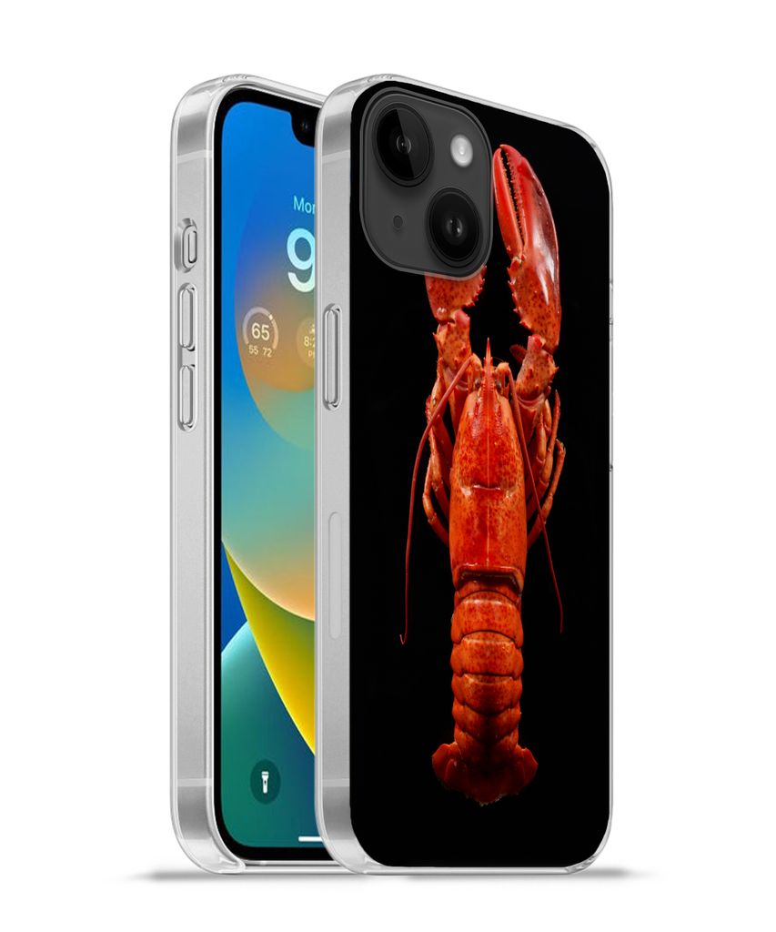 MuchoWow Handyhülle Schutzhülle Hülle für Apple iPhone 14 - Softcase Krebs - Rot - Porträt Silikon Softcase Handy Hülle - Mobiltelefonhülle
