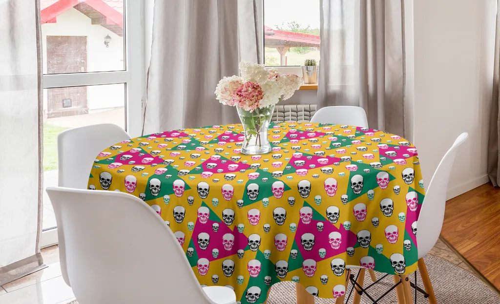 Tovaglia Geometrica ABAKUHAUS Circolare 150 cm | Design Giallo Verde