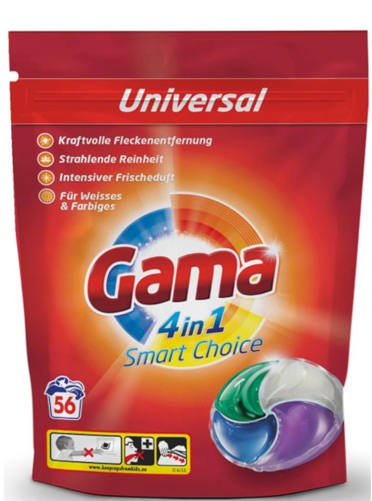 Gama Waschmittel-Kapseln 4-in-1, 60 Stück, Universal Produktbild 