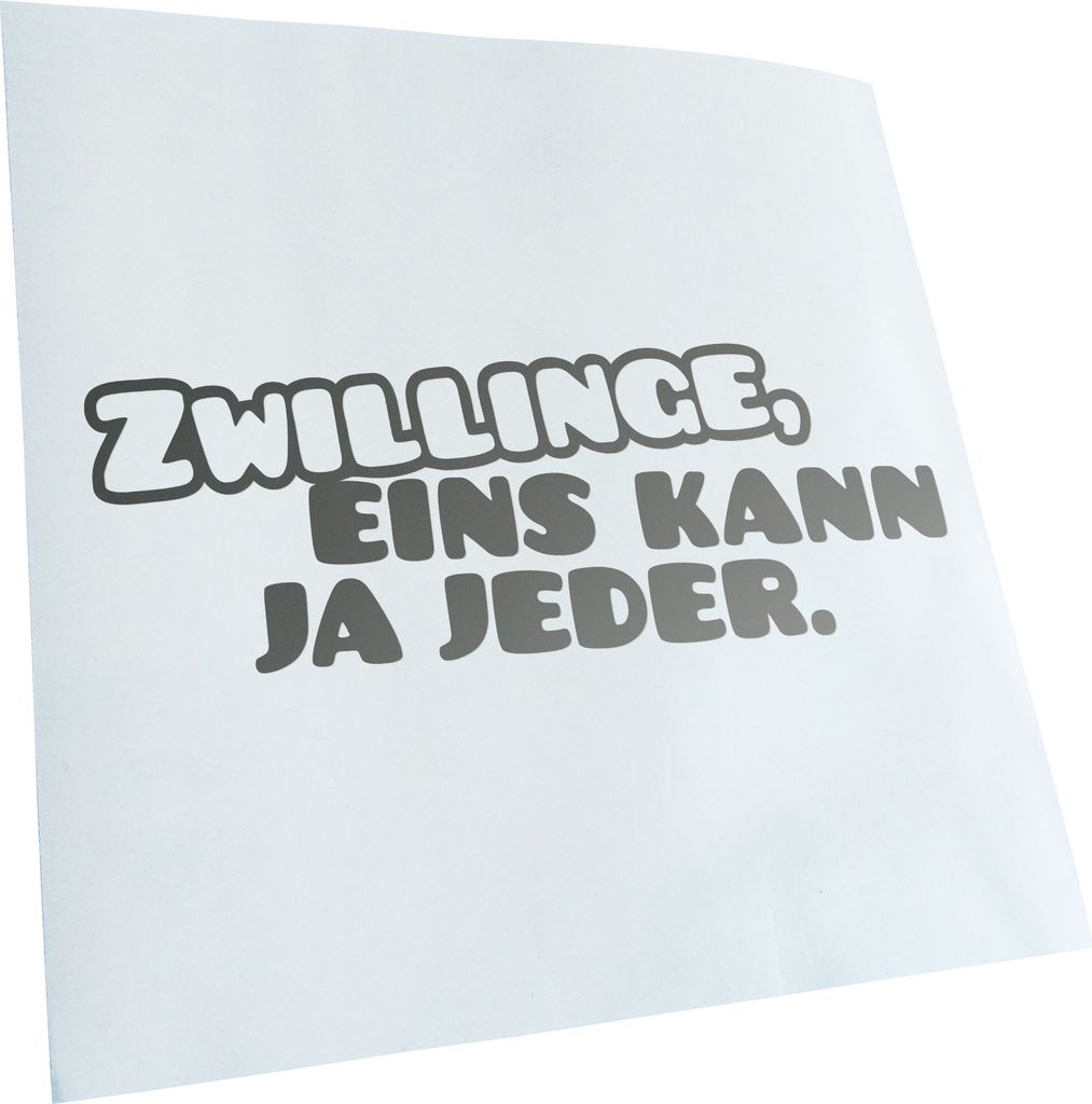 Kiwistar - Autoaufkleber - Zwillinge, eins kann jeder! Heckscheibenaufkleber - Aufkleber für Auto Kfz Fahrrad, LKW, Truck Mofa