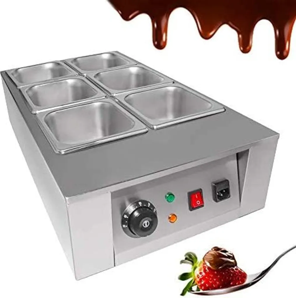 Fondoir à chocolat 6 bacs Inox pour enrobage et tempérage 12kg
