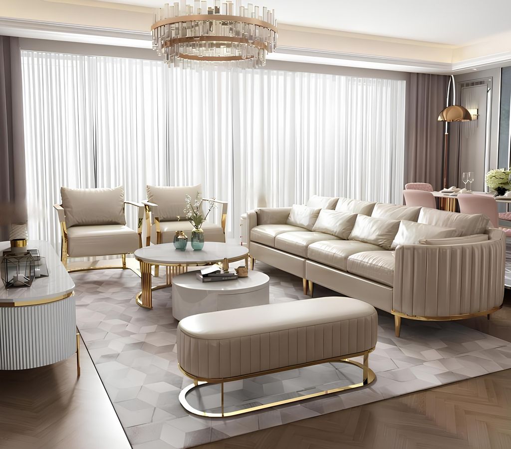 Polster Sofas Design Luxus Couch Sofa 4 Sitzer Stoff Couchen Viersitzer Leder