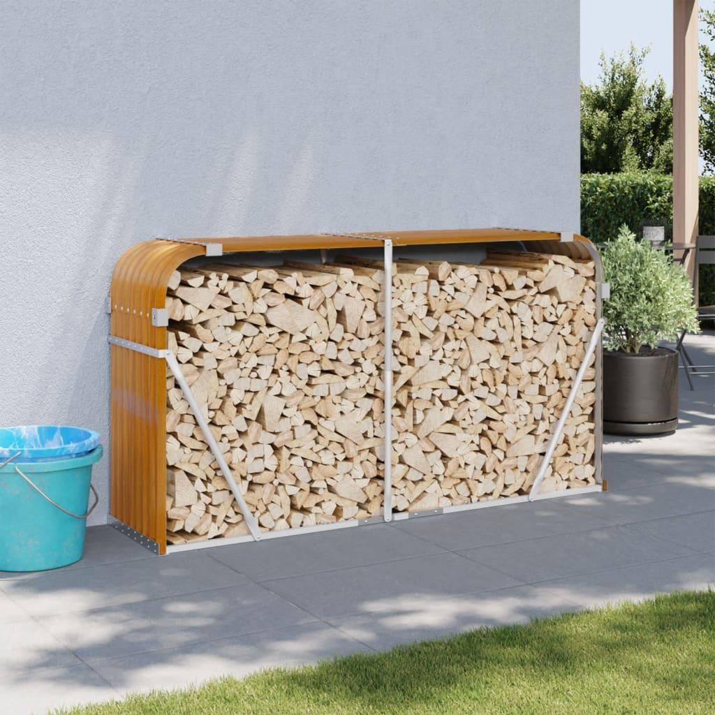 vidaXL Abri pour bois de cheminée aspect bois 180x45x100 cm Image du produit 