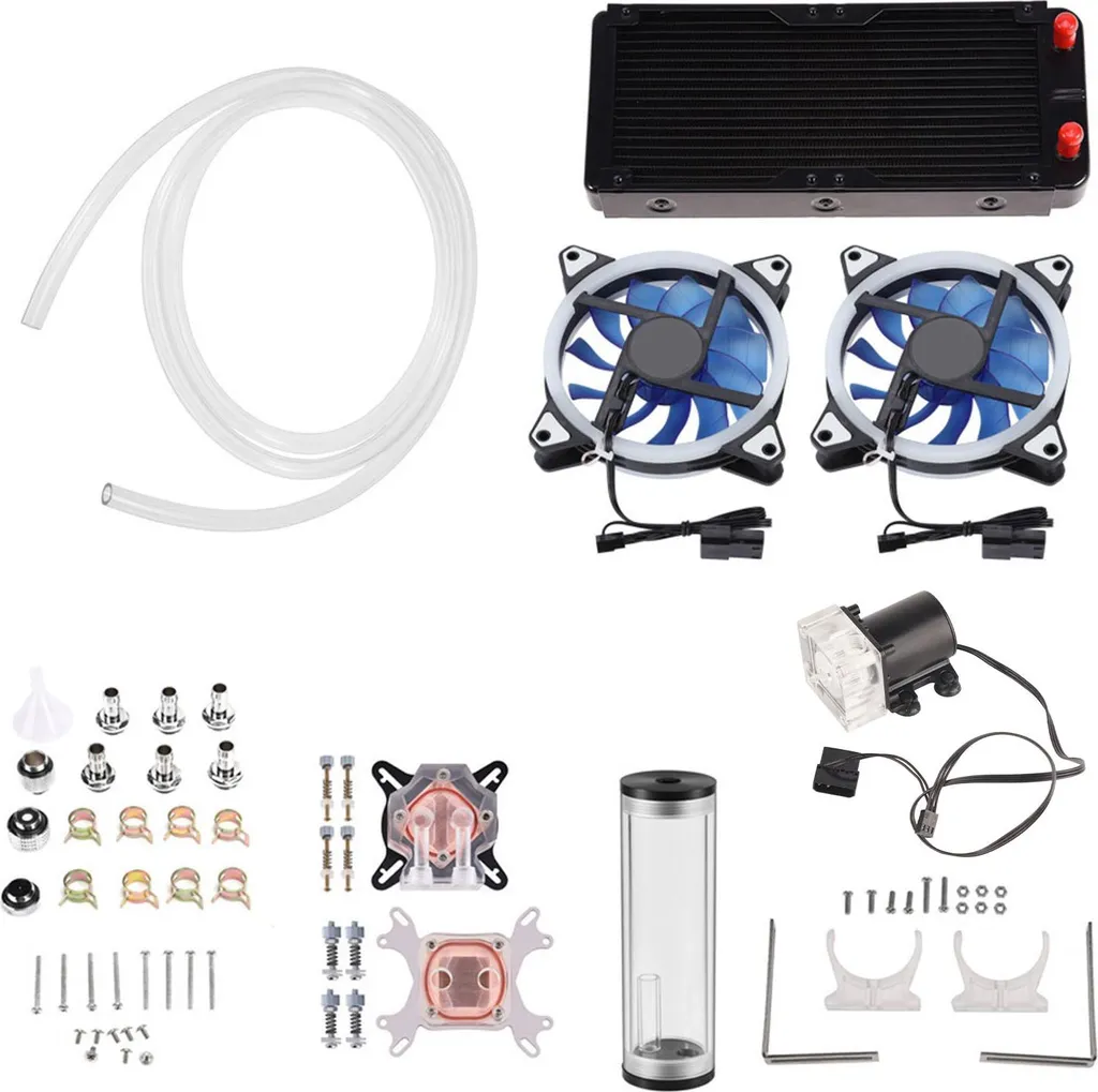 Kit Refroidissement Liquide PC DIY 240mm avec Pompe et Réservoir LED