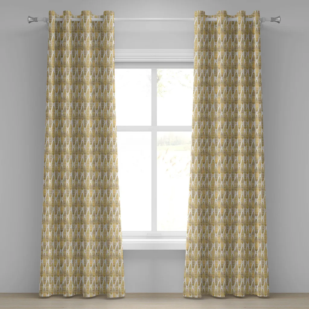 Tende Decorative ABAKUHAUS 2 Pannelli | Stampa Etnica Boho Ambra