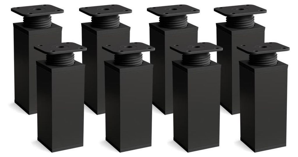 8er Set sossai moderne Möbelfüße in Schwarzmatt 120mm Produktbild 