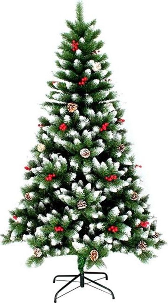 Choinka ośnieżona z jarzębiną StarryLights 210 cm x 95 cm – Zdjęcie produktu 