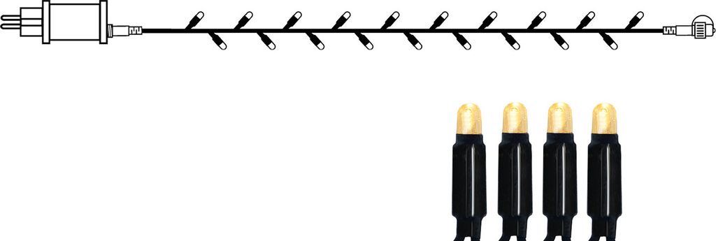 System 24 Starterset - LED Lichterkette 10m mit Trafo - koppelbar bis 1500 LED - 98 warmweiße LED