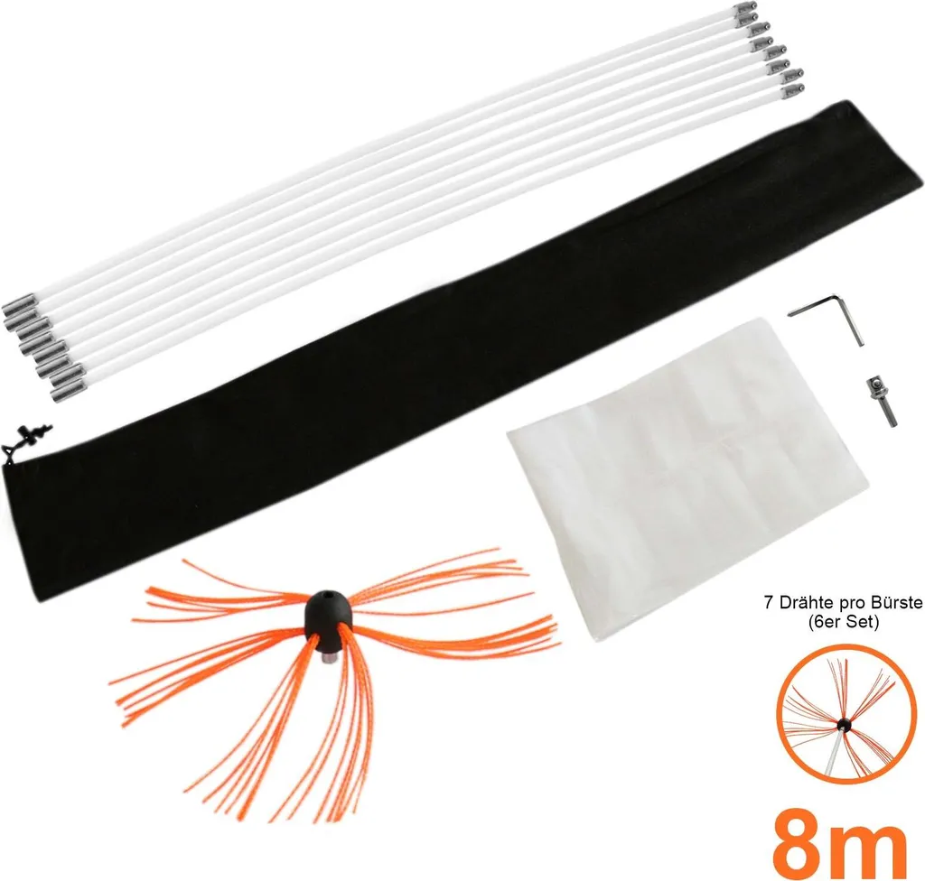 Kit Pulizia Camino Professionale per Trapano: Scovolo Rotante in Nylon