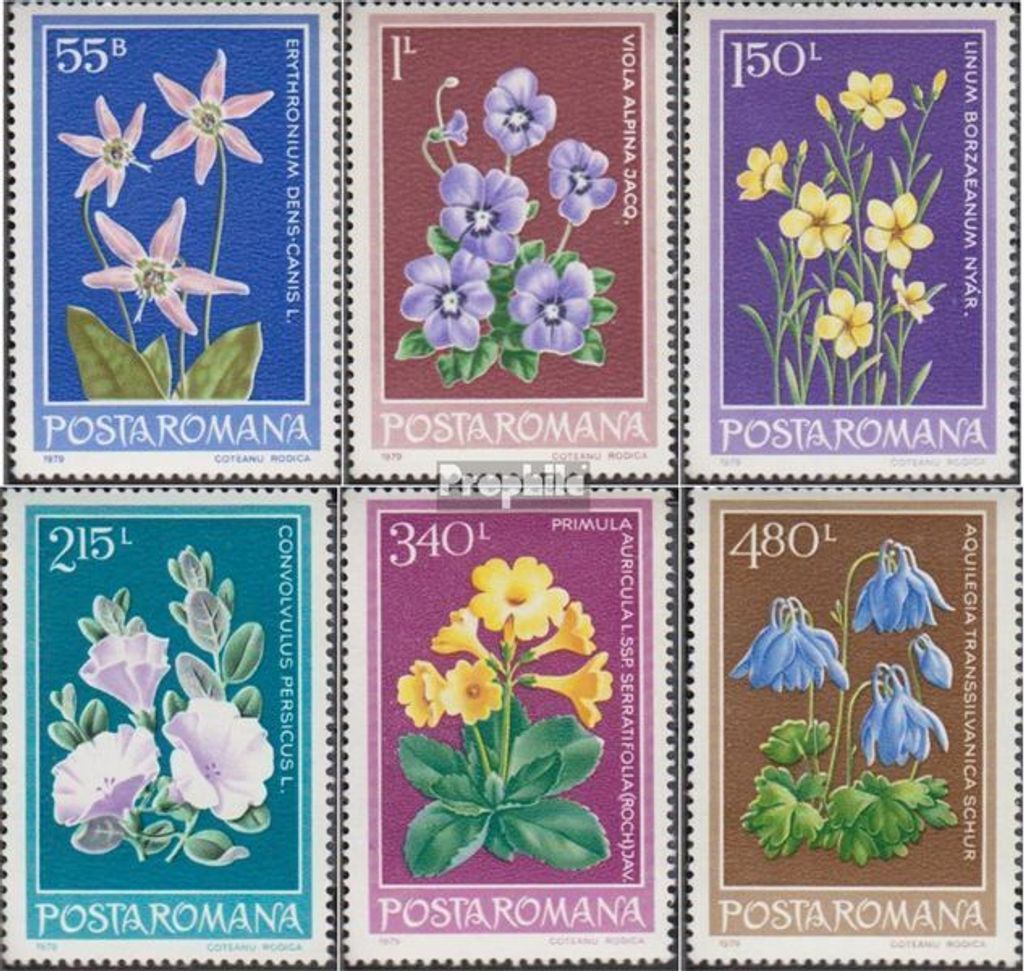 Briefmarken Rumänien 1979 Mi 3581-3586 (kompl.Ausg.) postfrisch Geschützte Blumen