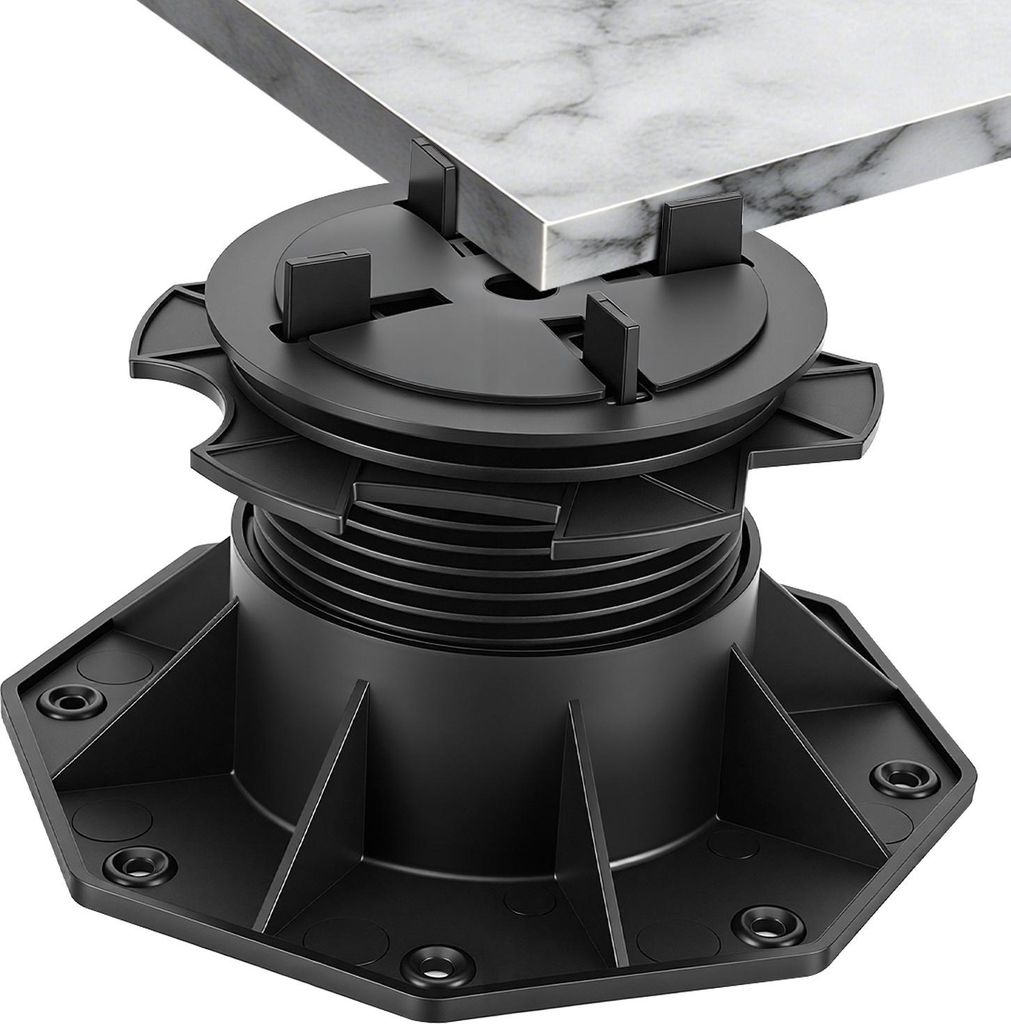 Faziango Höhenverstellbarer Platten-Stellfuß 75-145 mm mit 0-5 % Gefälleausgleich für Keramik Stein Beton 20er Set