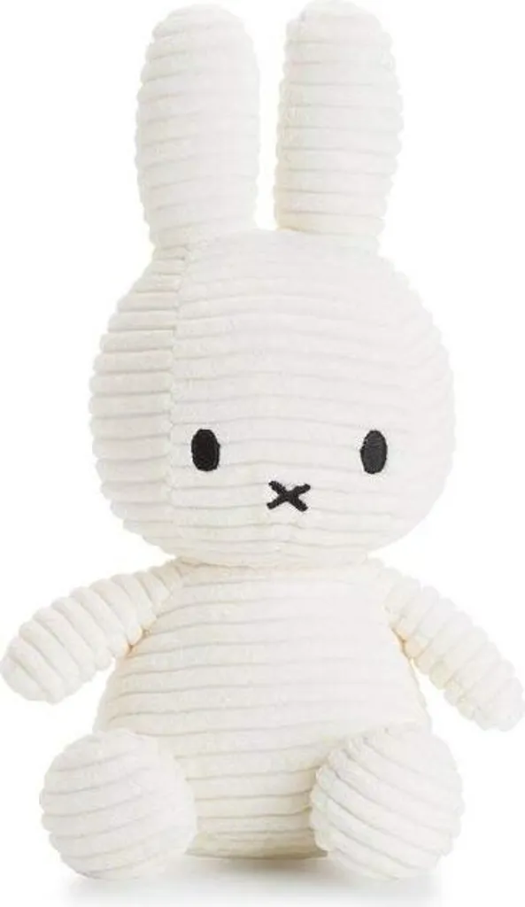 Doudou Lapin Miffy en Velours Blanc 24cm - Jouet Premier Âge Doux