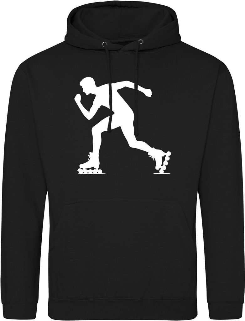 Huuraa Uni Hoodie Inline Skating Silhouette 3XL Deep Black Vegan Sweatshirt Geschenkidee