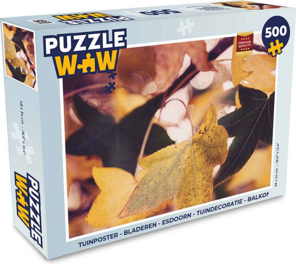 MuchoWow Puzzle 500 Teile Blätter - Ahorn - Herbst - Jahreszeiten - 500 Teile - Kinder - Selberbauen - Puzzlespiele
