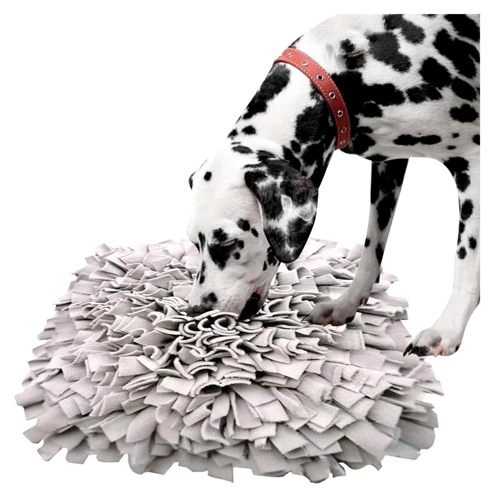 Schnüffelteppich für Hunde und Katzen, Trainingsmatte für Haustiere (45x45cm, Grau)